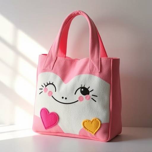 アップリケが施されたバッグの写真。可愛らしいデザインが特徴です。