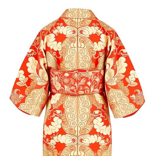 和裁で作られた着物の写真。伝統的な柄が美しい着物です。