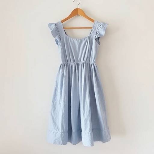 洋裁で作られたワンピースの写真。シンプルなデザインで、普段使いしやすい一着です。